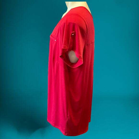 Roz & Ali Plus Size 2X Quarter Zip Flowy Blouse Heavyweight Business Office - Picture 8 of 9